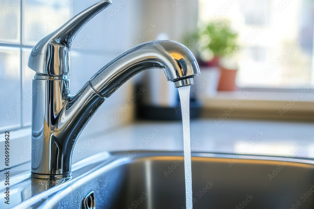 sleek stainless steel kitchen sink faucet with running water, showcasing modern design and functionality. Perfect for contemporary kitchens and home improvement projects sleek stainless steel kitchen sink faucet with running water, showcasing modern design and functionality. Perfect for contemporary kitchens and home improvement projects