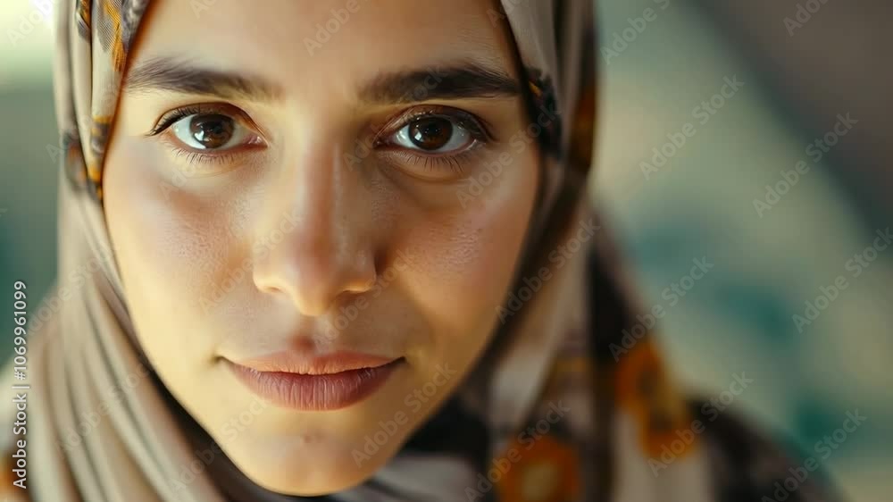 Serene portrait of a woman in a hijab expressing tranquility and confidence Serene portrait of a woman in a hijab expressing tranquility and confidence