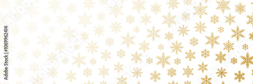 Wallpaper Mural Gold and white elegant winter holiday snowflake vector pattern gradient, greeting or invitation template, festive background design Torontodigital.ca