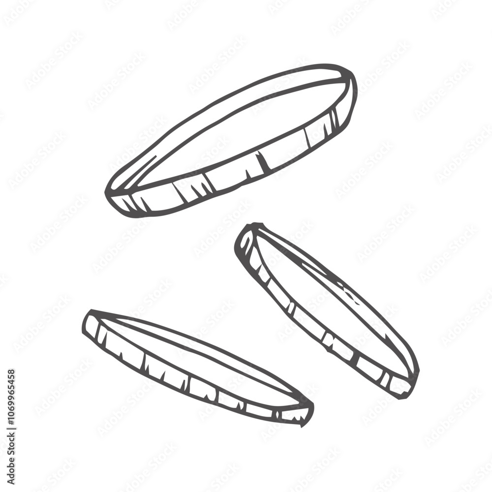 Sketch style onion rings isolated on white background. Hand drawn sketch Sketch style onion rings isolated on white background. Hand drawn sketch
