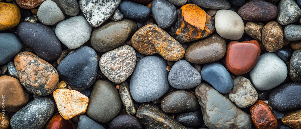 A Colorful Collection of Smooth River Rocks. A Colorful Collection of Smooth River Rocks.