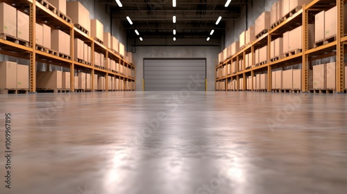 Empty Warehouse Floor. Image Illustration background for presentation and wallpaper Beautiful picture