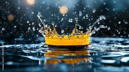 Water Drop Splash Macro Photography Crown shaped Splash Abstract Liquid Art