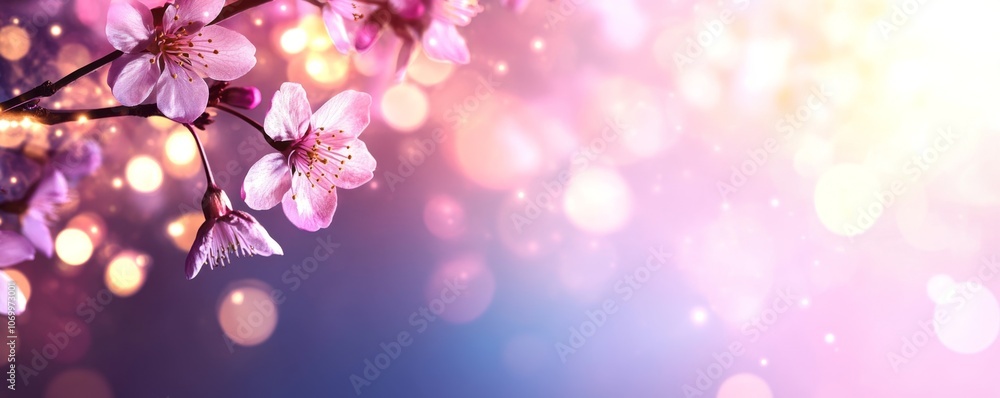 Fototapeta premium spring background bokeh . ai generated