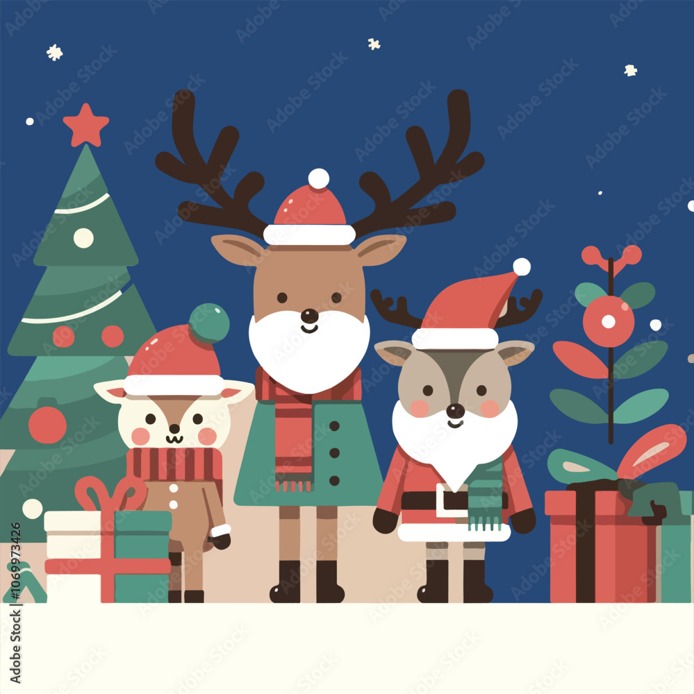 Naklejka premium Christmas Deer 2