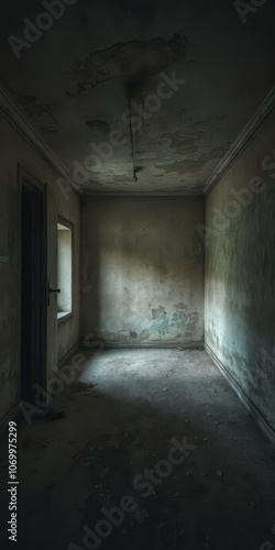 Wallpaper Mural Mysterious and gritty abandoned room with peeling paint and dim lighting, old, grungy Torontodigital.ca