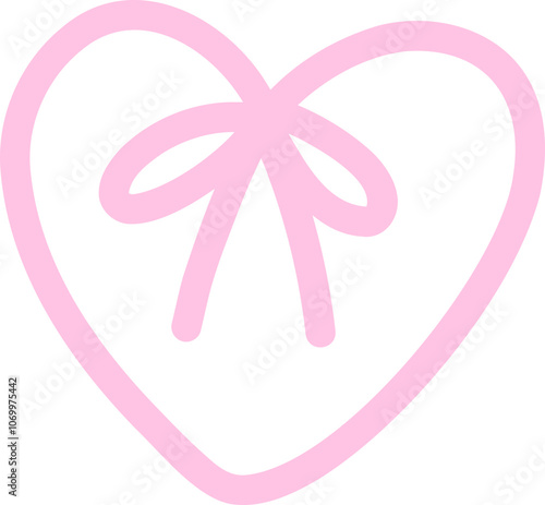 coquette Heart tied with a pink bow