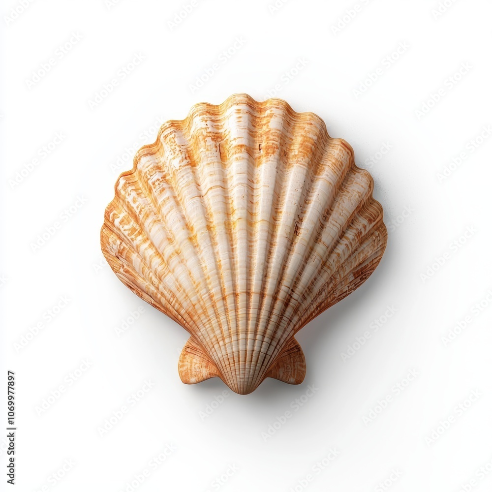 Realistic Seashell Rendering on White Background