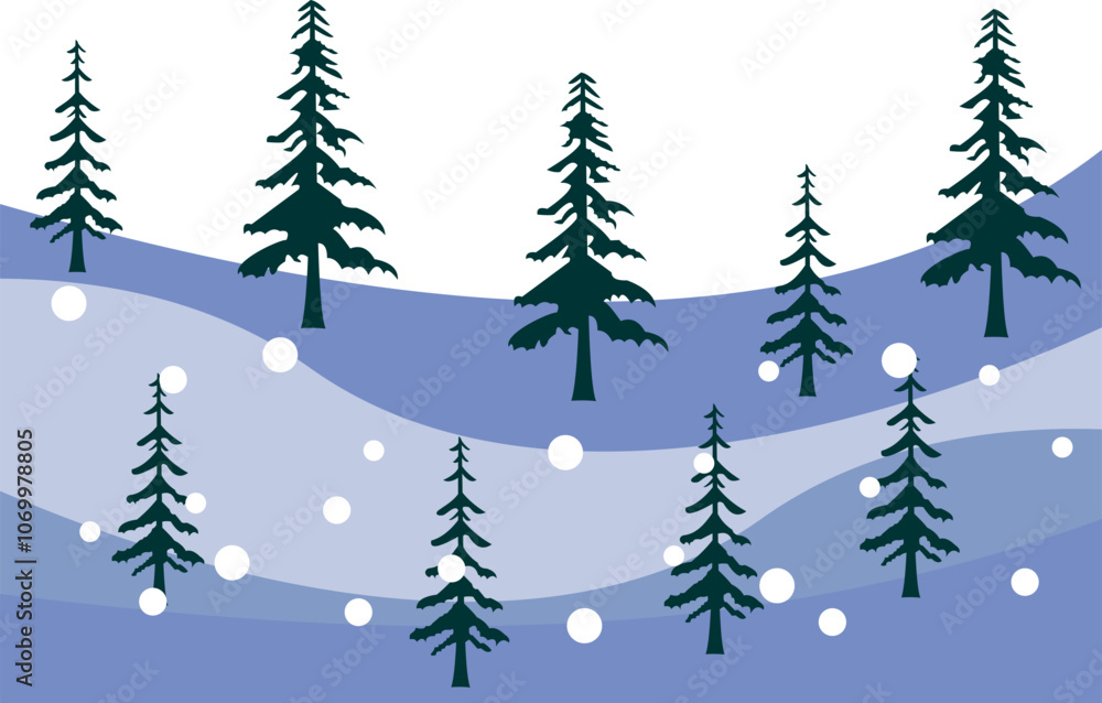 Winter landscape illustration Winter landscape illustration