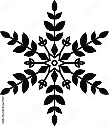Wallpaper Mural Snowflake design for Christmas. Polygonal pattern in black color. Torontodigital.ca