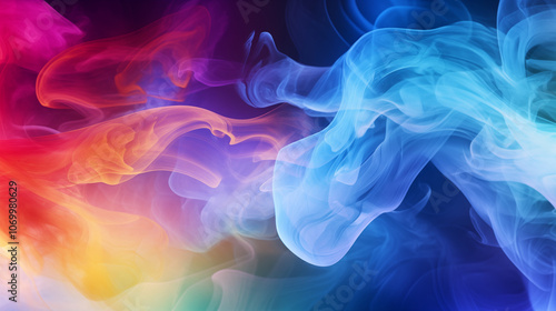 background with multicolor waving smoke