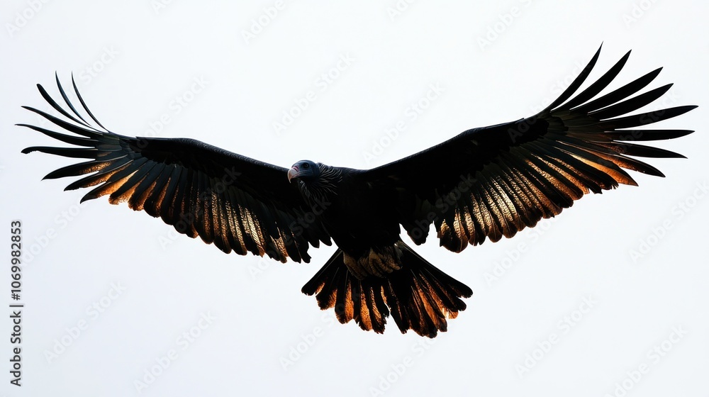 Majestic Black Vulture in Flight Majestic Black Vulture in Flight
