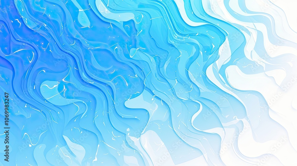 Fototapeta premium Abstract Blue and White Swirling Fluid Design