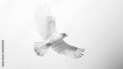 White Gyrfalcon in Flight photo