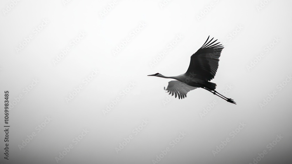 Obraz premium Crane in Flight - A Moment of Grace