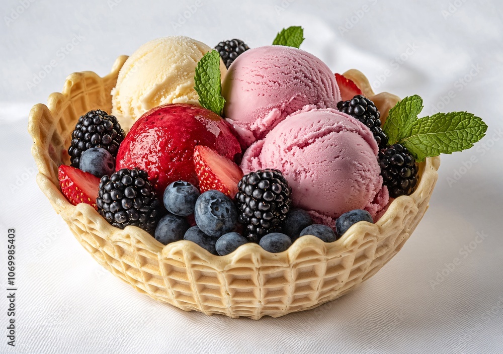 ice cream with berries ice cream with berries