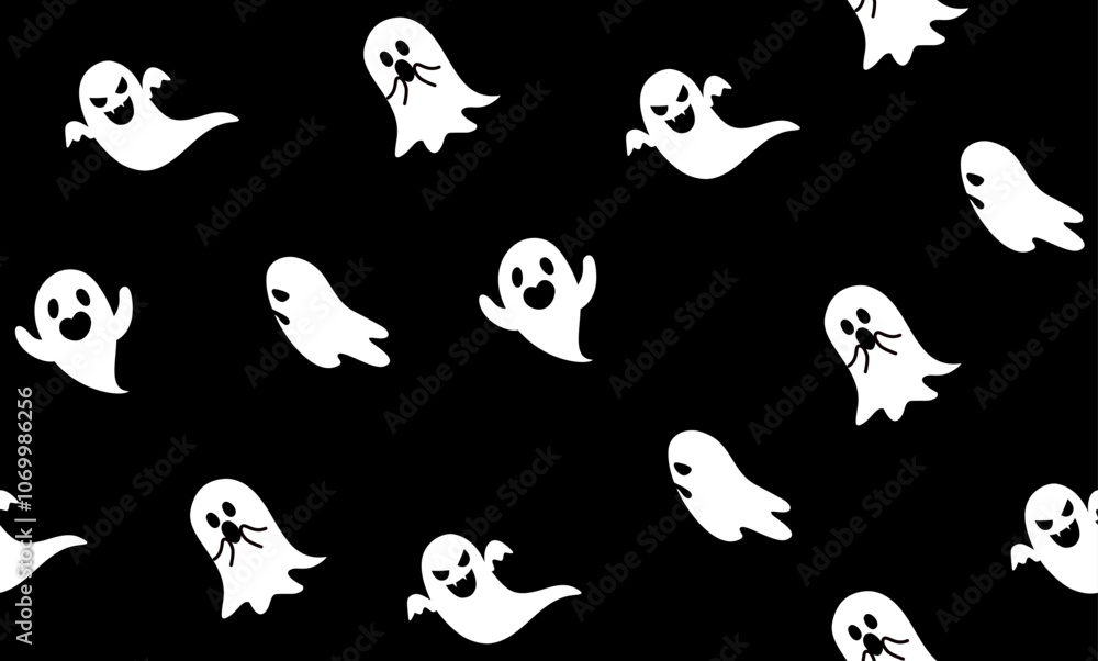 Seamless pattern halloween theme of ghost cartoon. Dark cute ghost pattern for fabric and wrapping paper. Pattern for design wallpaper and fashion prints. Seamless pattern halloween theme of ghost cartoon. Dark cute ghost pattern for fabric and wrapping paper. Pattern for design wallpaper and fashion prints.
