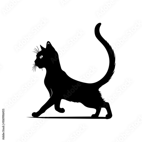  cat vector illustration, silhouette vector
