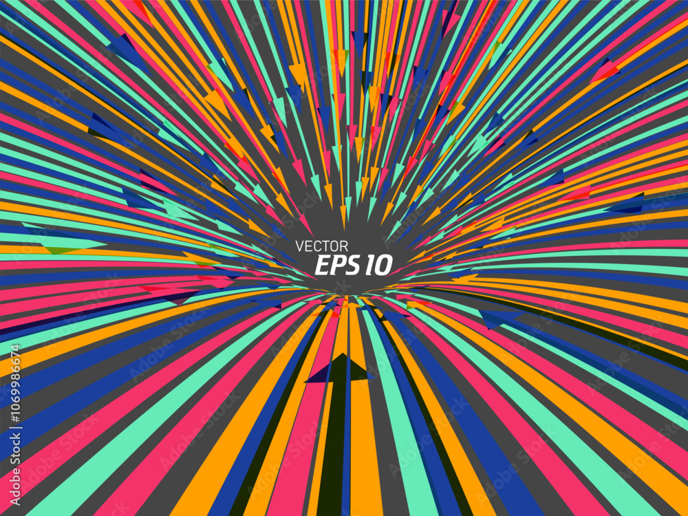 Fototapeta premium Vector colorful arrows symbolizing teamwork.
