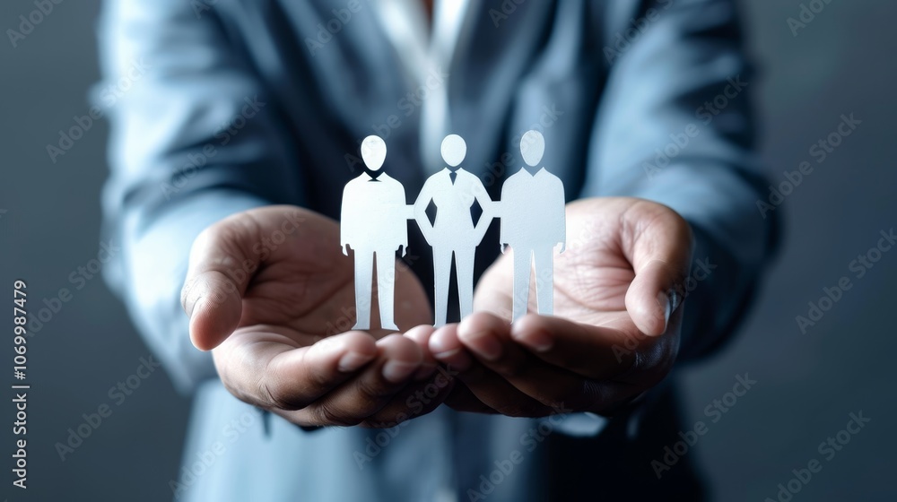 Fototapeta premium Leader and business team engaged in working business process organization, roles and responsibilities distribution. Team management to increase efficiency