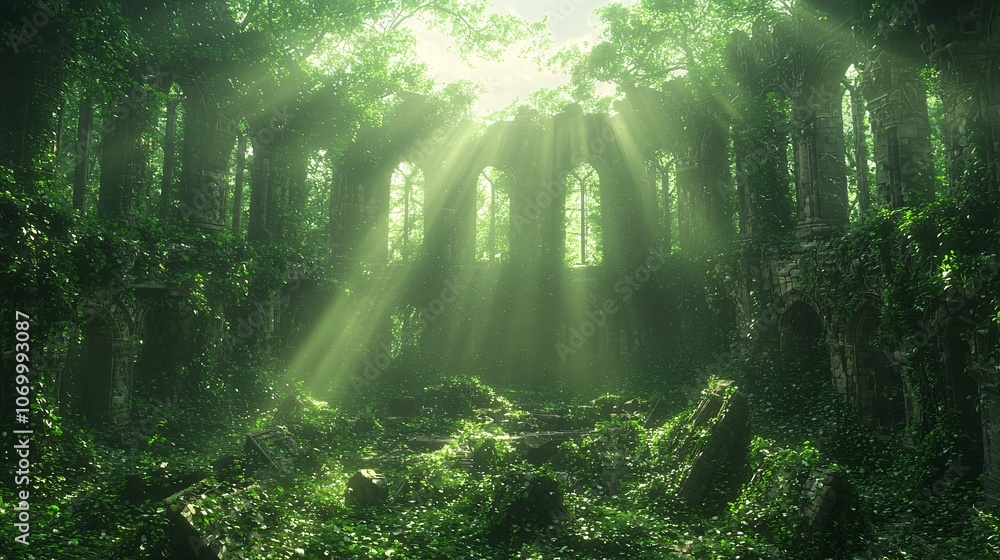 Sunbeams Through Overgrown Ruins Sunbeams Through Overgrown Ruins
