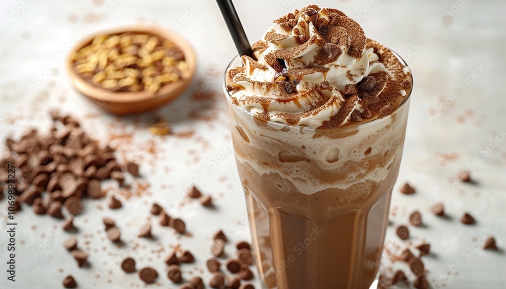 Chocolate milk shake isolated on transparen Chocolate milk shake isolated on transparen
