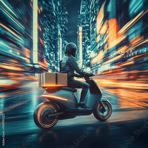 Delivery riders efficiently navigate urban landscapes on electric scooters to serve customers quickly