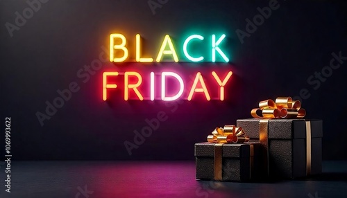 Black Friday text on torn black background,  sale banner card, theconcept of seasonal sales in a modern style, the concept of sales, promotions, discounts, online purchases. created with generative ai photo