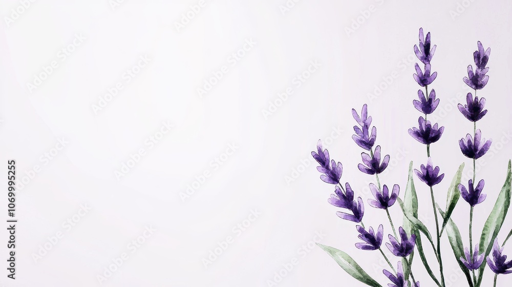 Obraz premium Gentle Watercolor Lavender Flowers Artwork
