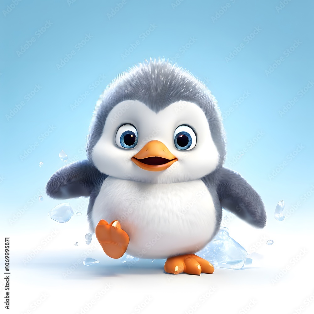 Obraz premium A beautiful cute animal for children story concept on a white background