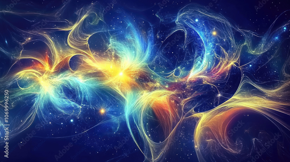 Abstract Supernova Burst, Swirling Patterns, Colors, Stars - Cosmic Energy and Interconnectedness. Abstract Supernova Burst, Swirling Patterns, Colors, Stars - Cosmic Energy and Interconnectedness.