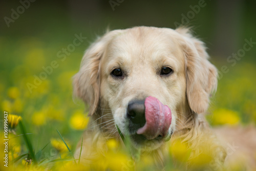 Golden retriever, Happy dog