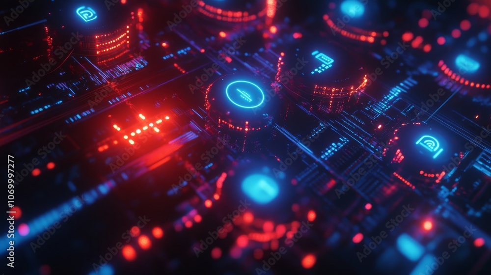 Glowing Circuit Board Design Glowing Circuit Board Design