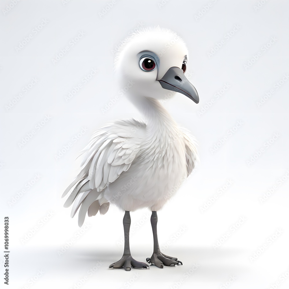 A beautiful cute animal for children story concept on a white background A beautiful cute animal for children story concept on a white background