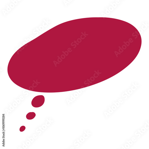 Simple red of a thought bubble on a white background, symbolizing thinking, imagination, or ideas. Ideal for brainstorming concepts, creative projects, and communication themes.