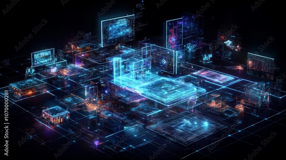 Intricate Digital Cityscape Intricate Digital Cityscape