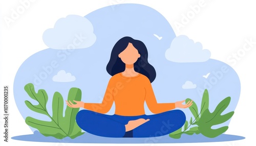 Wallpaper Mural Minimalist Yoga Pose for Mindfulness Practice Torontodigital.ca