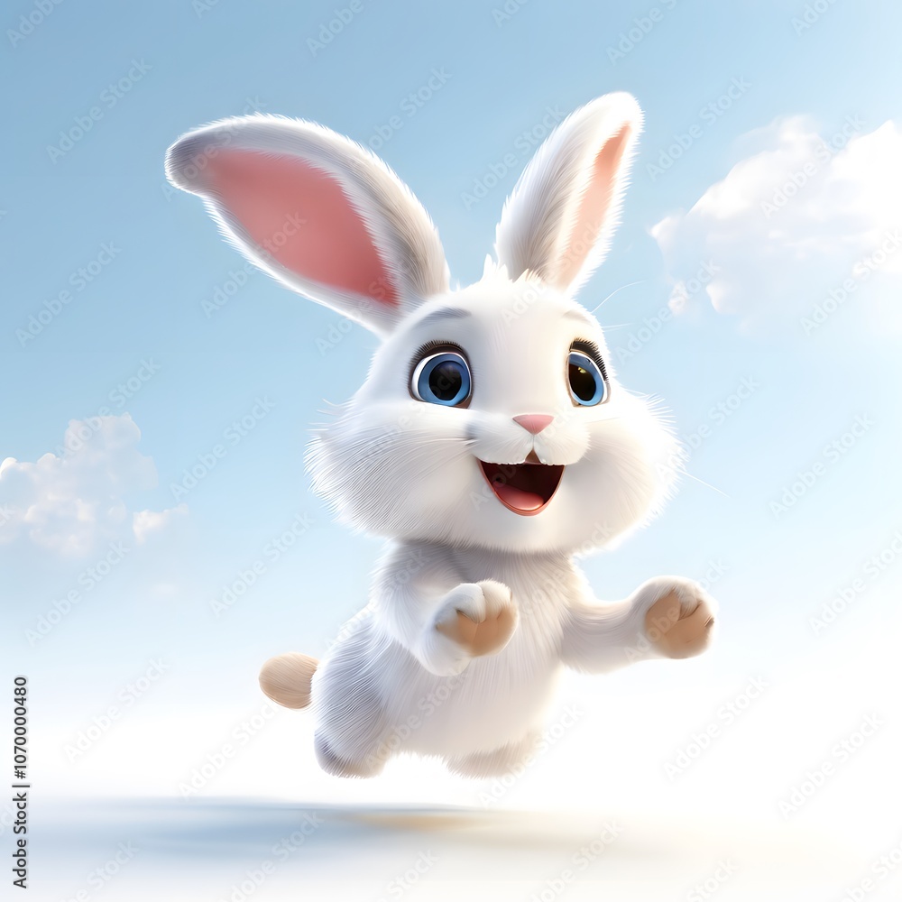 Obraz premium A beautiful cute animal for children story concept on a white background