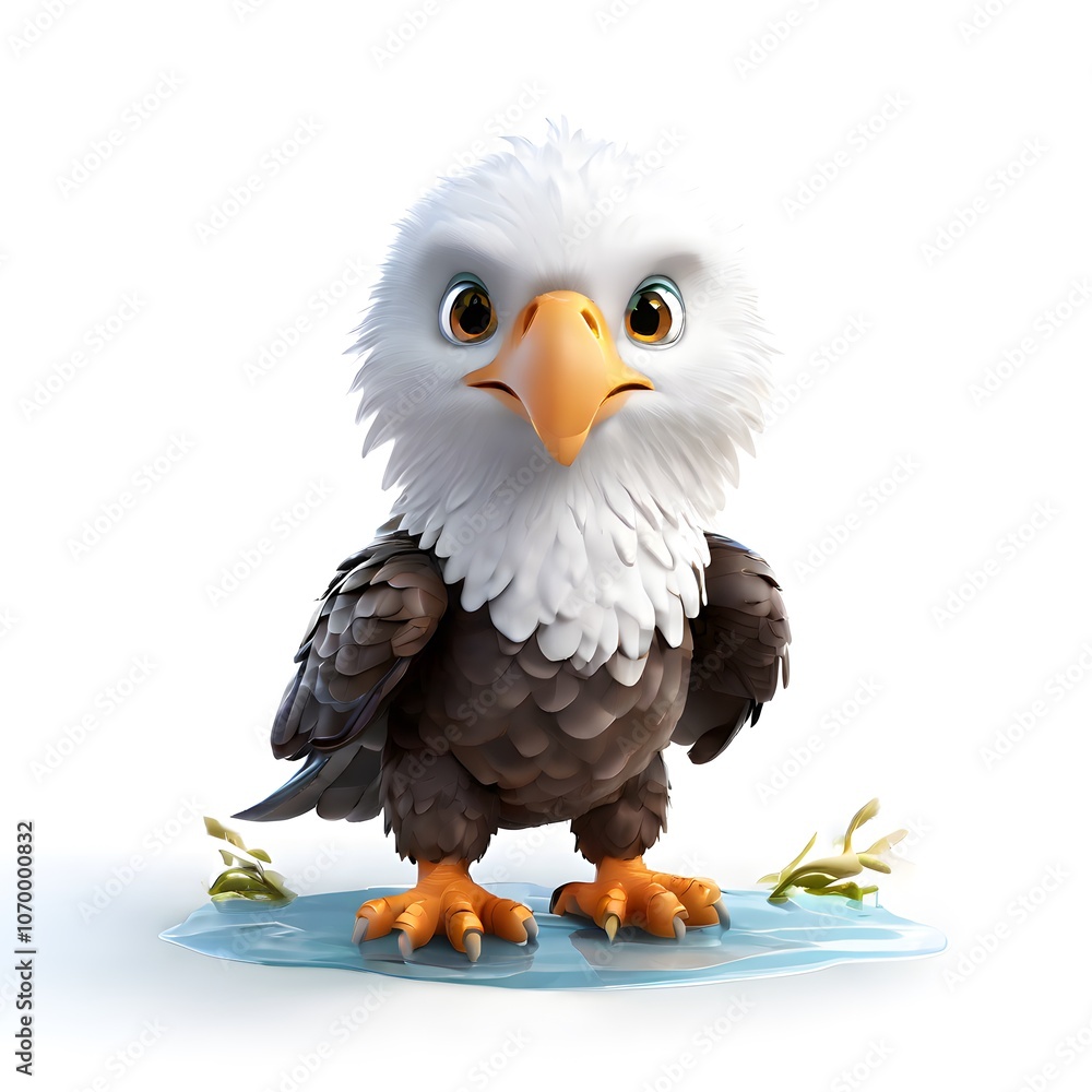 Obraz premium A beautiful cute animal for children story concept on a white background