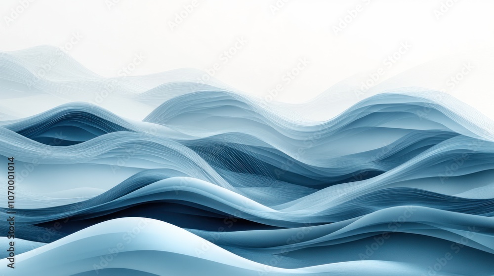 Abstract blue waves with soft, subtle lines and a white background. Abstract blue waves with soft, subtle lines and a white background.