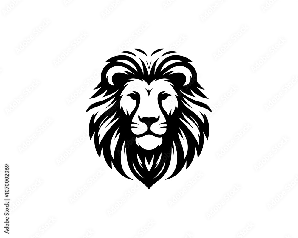 Lion head logo, lion head icon, lion face logo. Simple silhouette. Flat style. Black lion face icon logo. Logo design template. Vector illustration. Animal logotype concept. Lion head logo, lion head icon, lion face logo. Simple silhouette. Flat style. Black lion face icon logo. Logo design template. Vector illustration. Animal logotype concept.