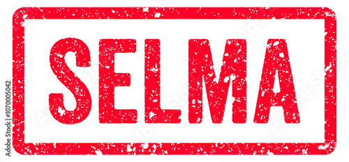 Selma Stamp Transparent Seal, Red Grunge Selma Word Rubber Stamp Seal USA City Name Typography Signboard Text Effect photo