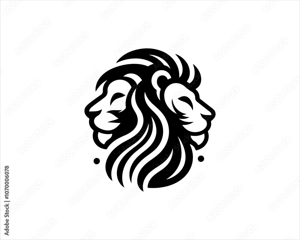 Lion head logo, lion head icon, lion face logo. Simple silhouette. Flat style. Black lion face icon logo. Logo design template. Vector illustration. Animal logotype concept. Lion head logo, lion head icon, lion face logo. Simple silhouette. Flat style. Black lion face icon logo. Logo design template. Vector illustration. Animal logotype concept.