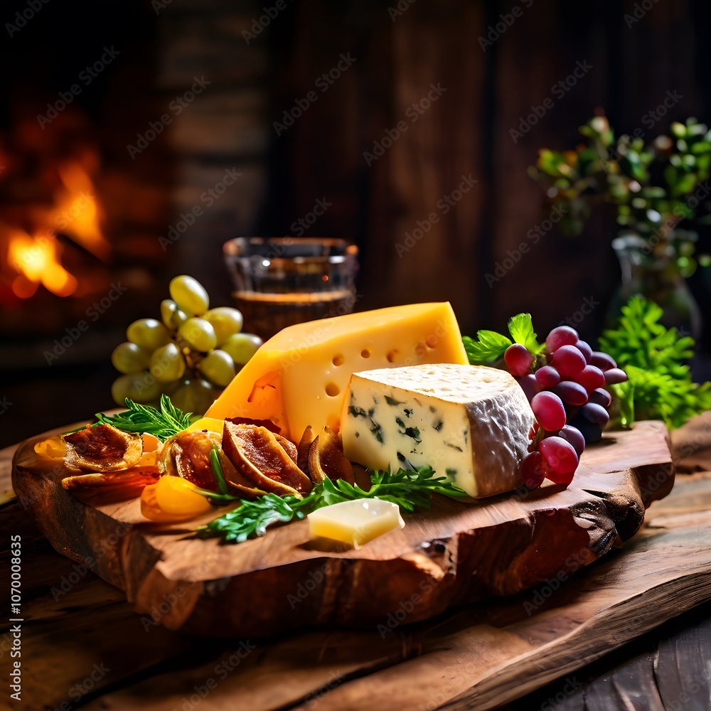 an elegant cheese dish plate with a beautiful buffet closeup an elegant cheese dish plate with a beautiful buffet closeup