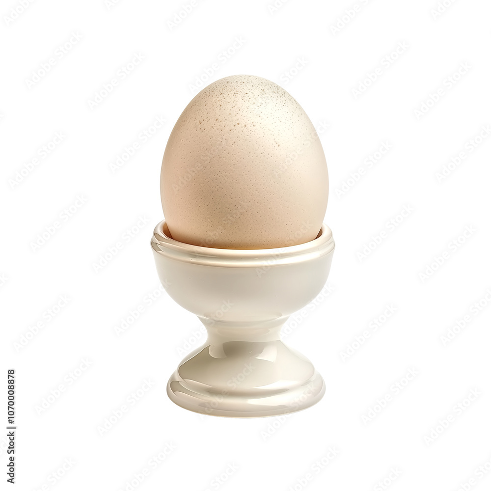 Single egg in a ceramic egg cup centered, high resolution to cap Single egg in a ceramic egg cup centered, high resolution to cap