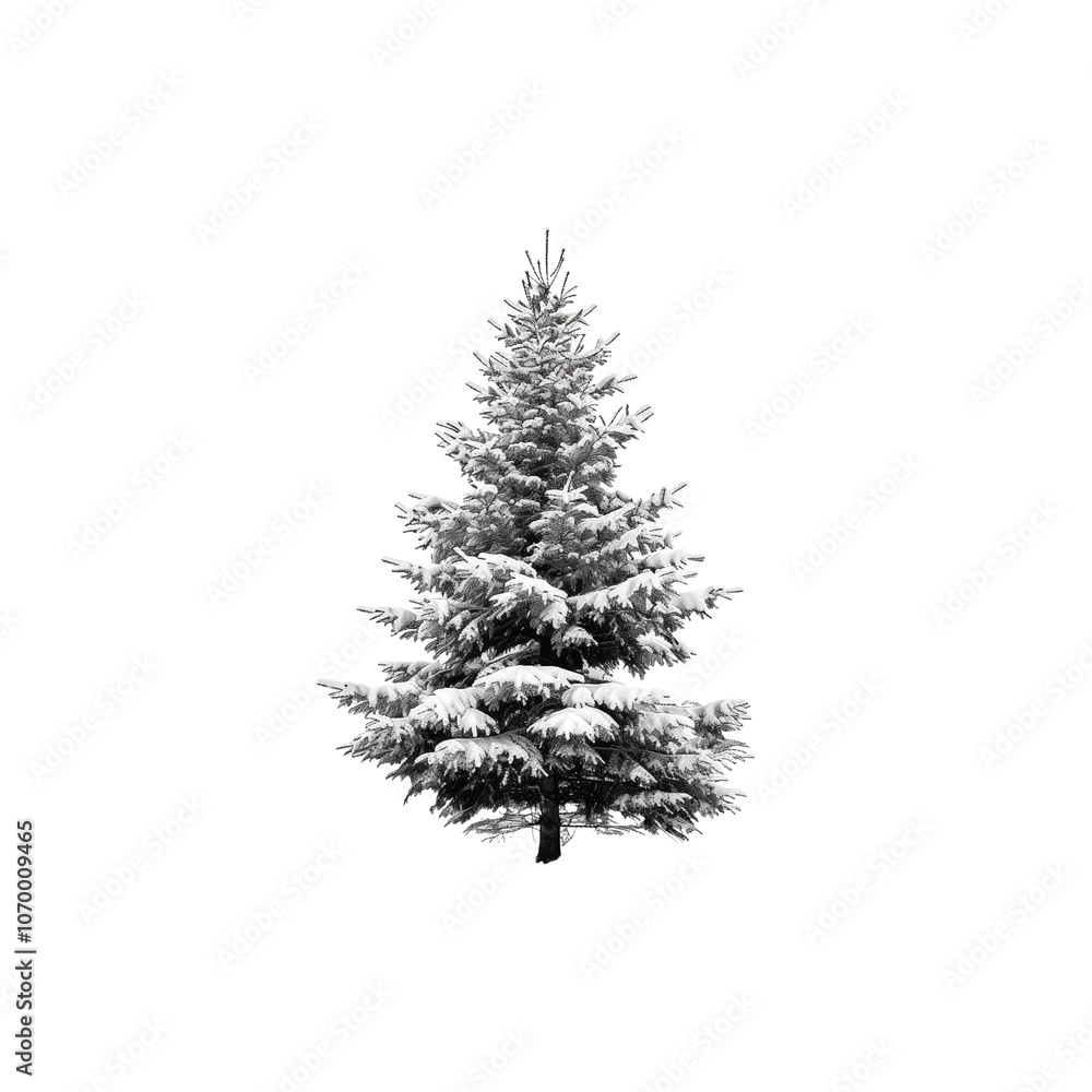 Christmas tree, against a white background for clean cutout Christmas tree, against a white background for clean cutout
