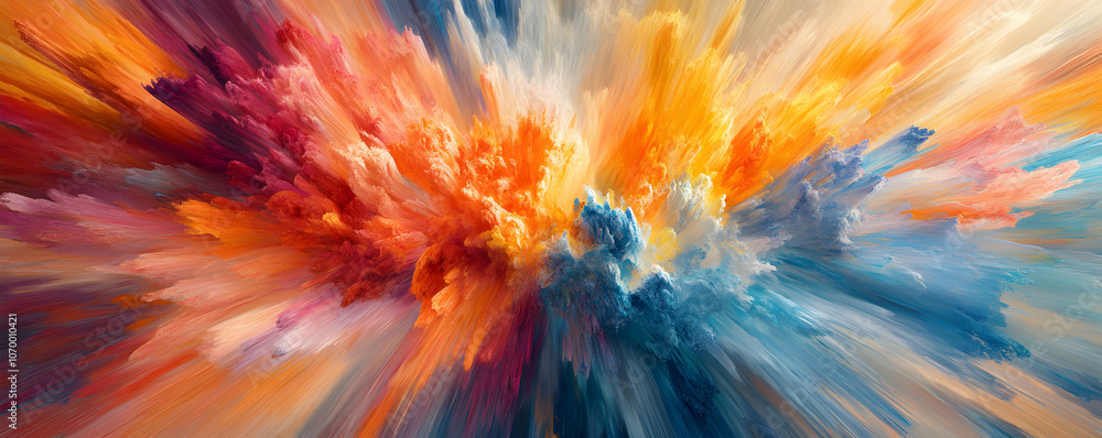 custom made wallpaper toronto digitalAbstract Colorful Explosion with 3D Brushstrokes in Vivid Hues