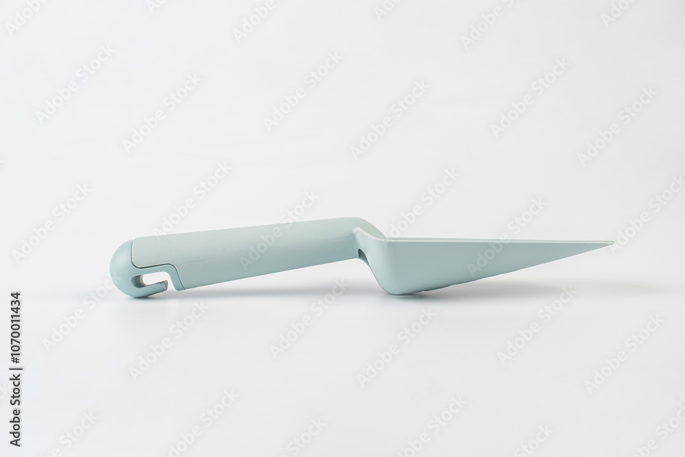 Garden tools with blue grips on a white background