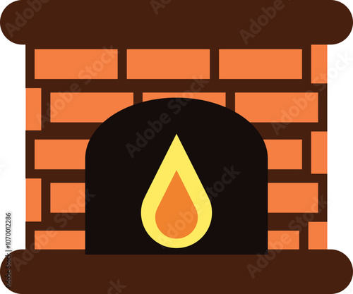fireplace chrismas element illustration.svg