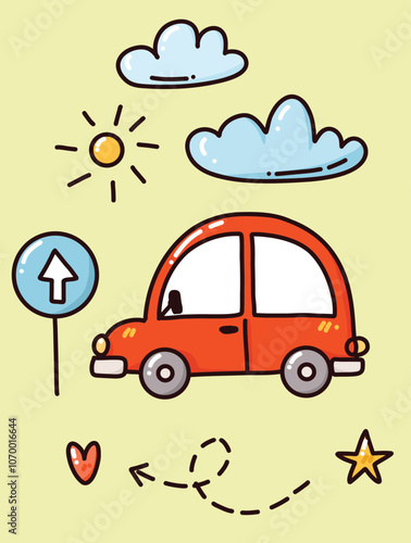 cute vector illustration of car